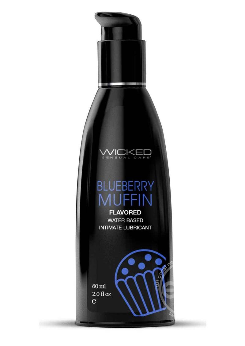 Wicked Aqua Water Based Flavored Lubricant Blueberry Muffin 2oz The Love Store Online Wicked Aqua Water Based Flavored Lubricant Blueberry Muffin 2oz The Love Store Online