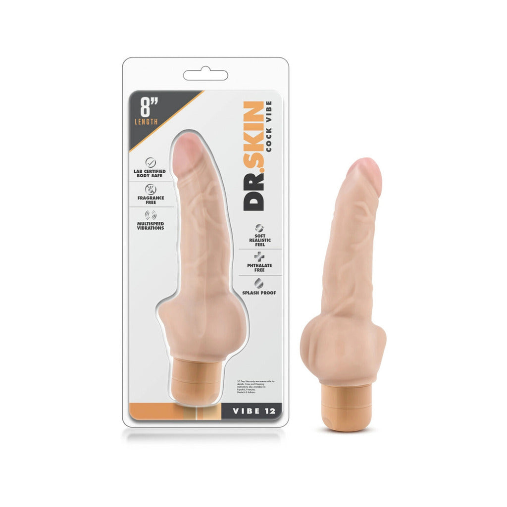 Dr. Skin - Cock Vibe 12 - 8 Inch Vibrating Cock - Beige