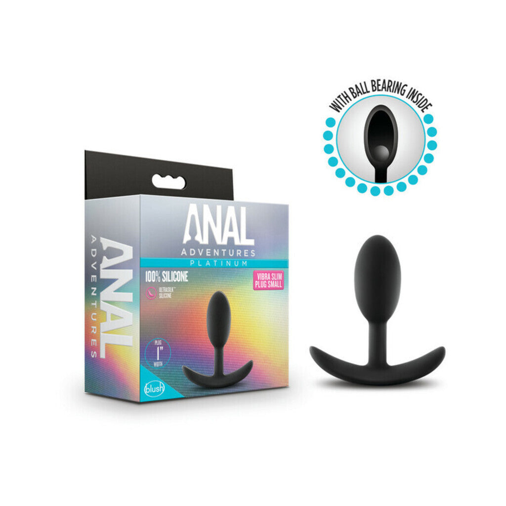 Anal Adventures Platinum - Silicone Vibra Slim Plug - Small - Black The Love Store Online Anal Adventures Platinum - Silicone Vibra Slim Plug - Small - Black The Love Store Online