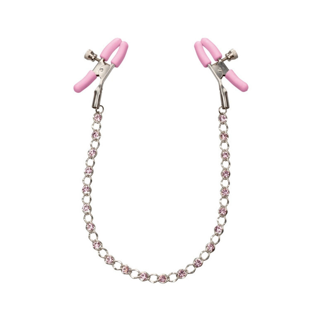 Nipple Play Crystal Chain Nipple Clamps - Pink The Love Store Online Nipple Play Crystal Chain Nipple Clamps - Pink The Love Store Online