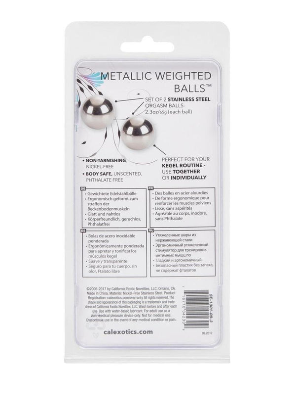 Metallic Weighted Orgasm Kegel Balls - Silver