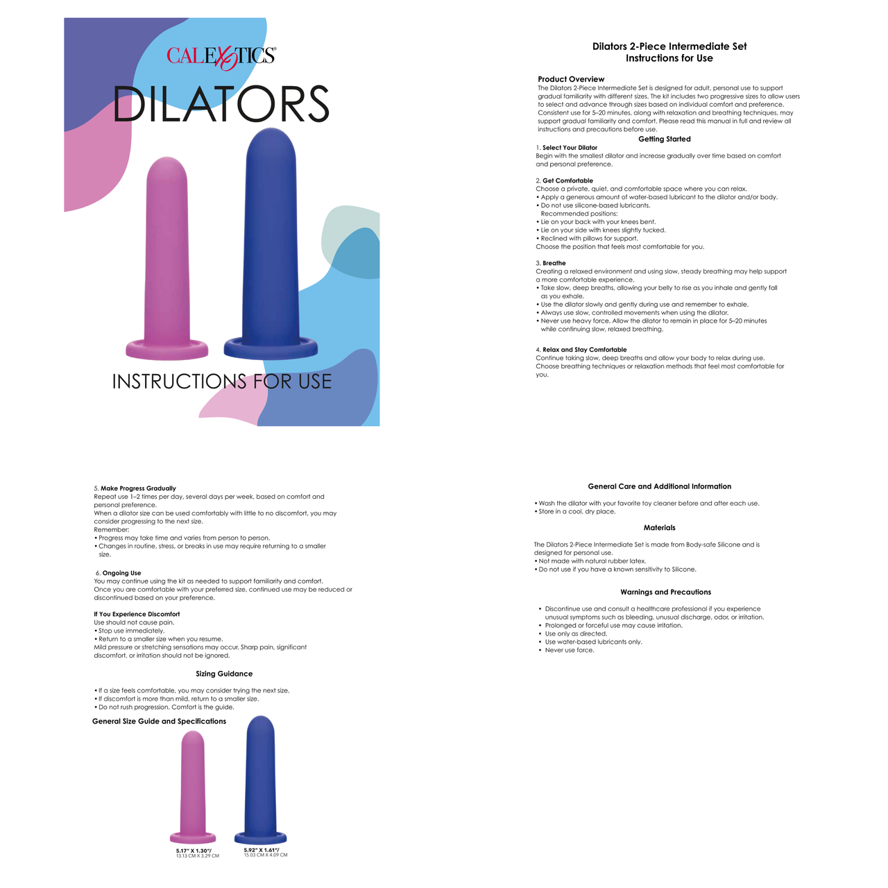 Dilators Silicone Intermediate Set (2 Piece) - Assorted