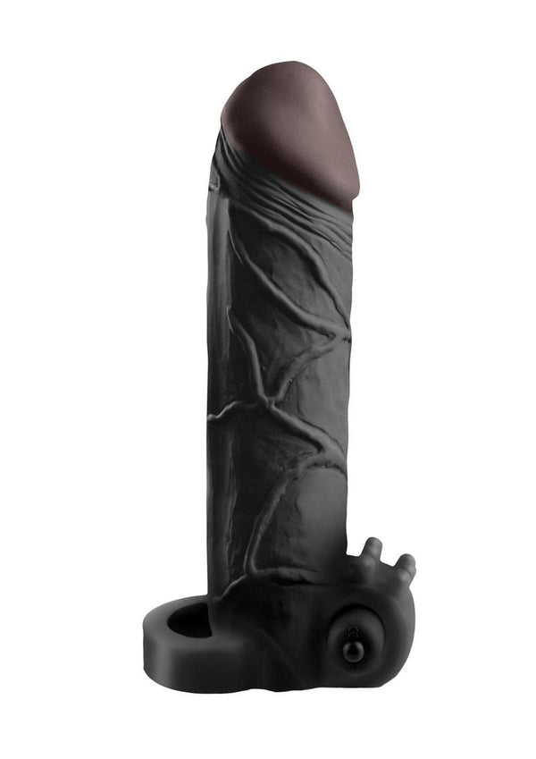 Fantasy X-Tensions Vibrating Real Feel 2in Extension Sleeve 6.5in - Black