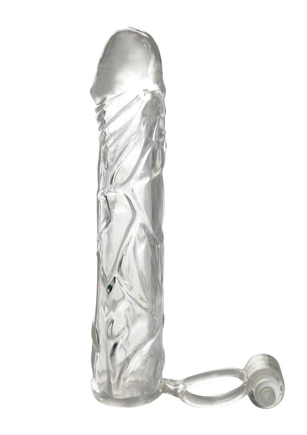 Fantasy X-Tensions Vibrating Super Sleeve Extension Waterproof 6.1in - Clear
