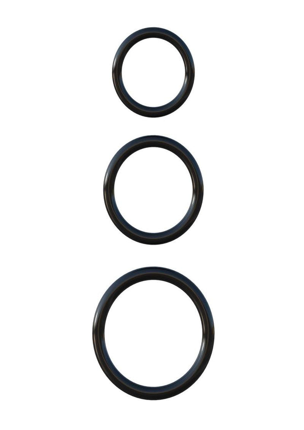 Fantasy C-Ringz Silicone 3-Ring Stamina Cock Ring Set - Black