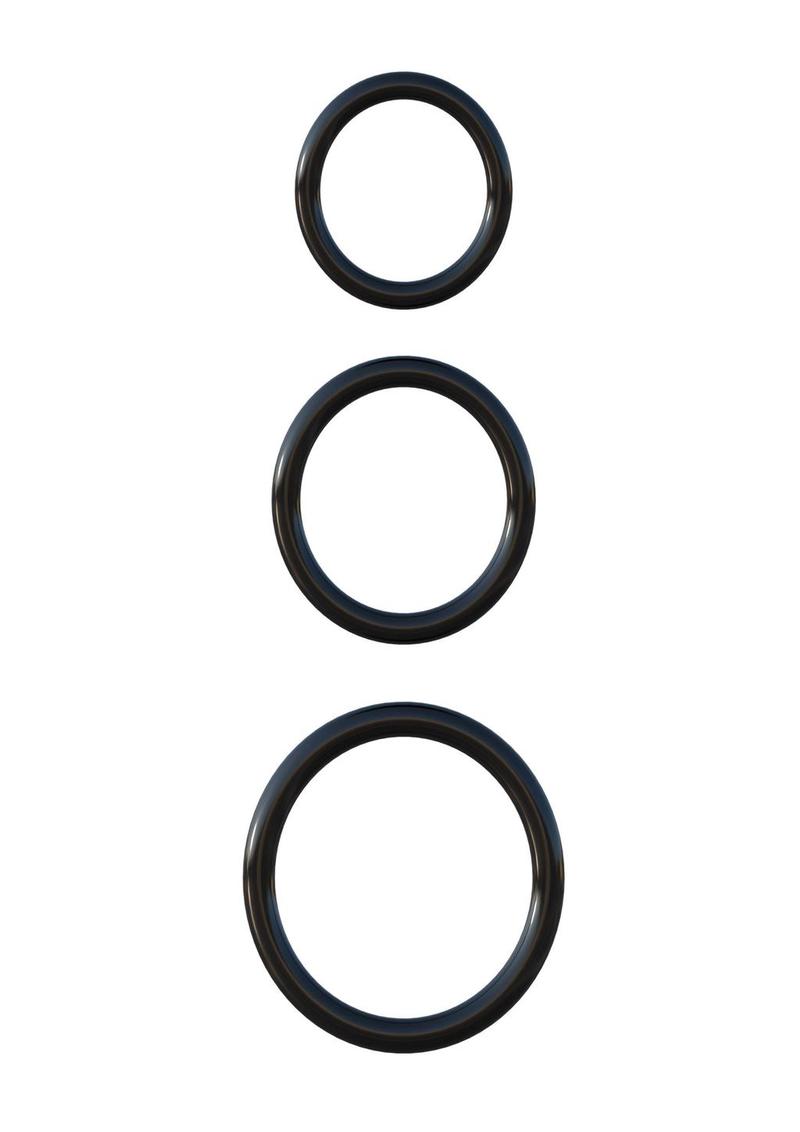 Fantasy C-Ringz Silicone 3-Ring Stamina Cock Ring Set - Black