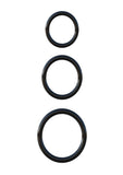 Fantasy C-Ringz Silicone 3-Ring Stamina Cock Ring Set - Black