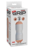 Pipedream Extreme Toyz Tight Grip Pussy & Mouth Masturbator - Pussy and Mouth - White/Vanilla
