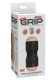 Pipedream Extreme Toyz Tight Grip Pussy & Ass Masturbator - Pussy and Butt - Black/Vanilla