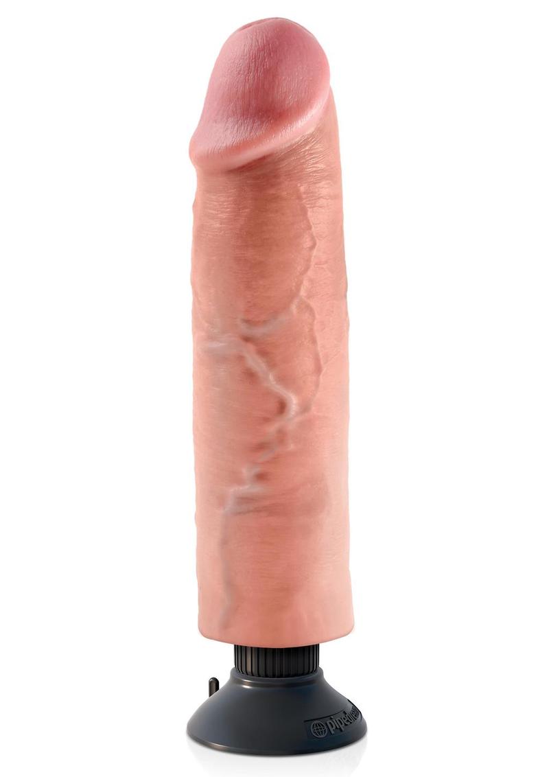 King Cock Vibrating Realistic Dildo Waterproof- Vanilla
