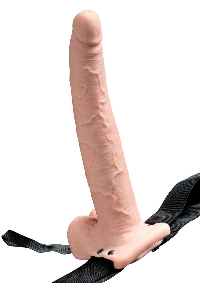 Fetish Fantasy Series Hollow Rechargeable Strap-On Dildo with Balls and Harness 9in