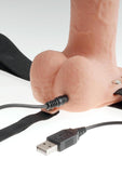 Fetish Fantasy Series Hollow Rechargeable Strap-On Dildo with Balls and Harness 9in
