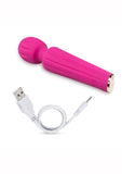 Blush Allana Velvet Rechargeable Silicone Wand Vibrator- Magenta/Rose Gold