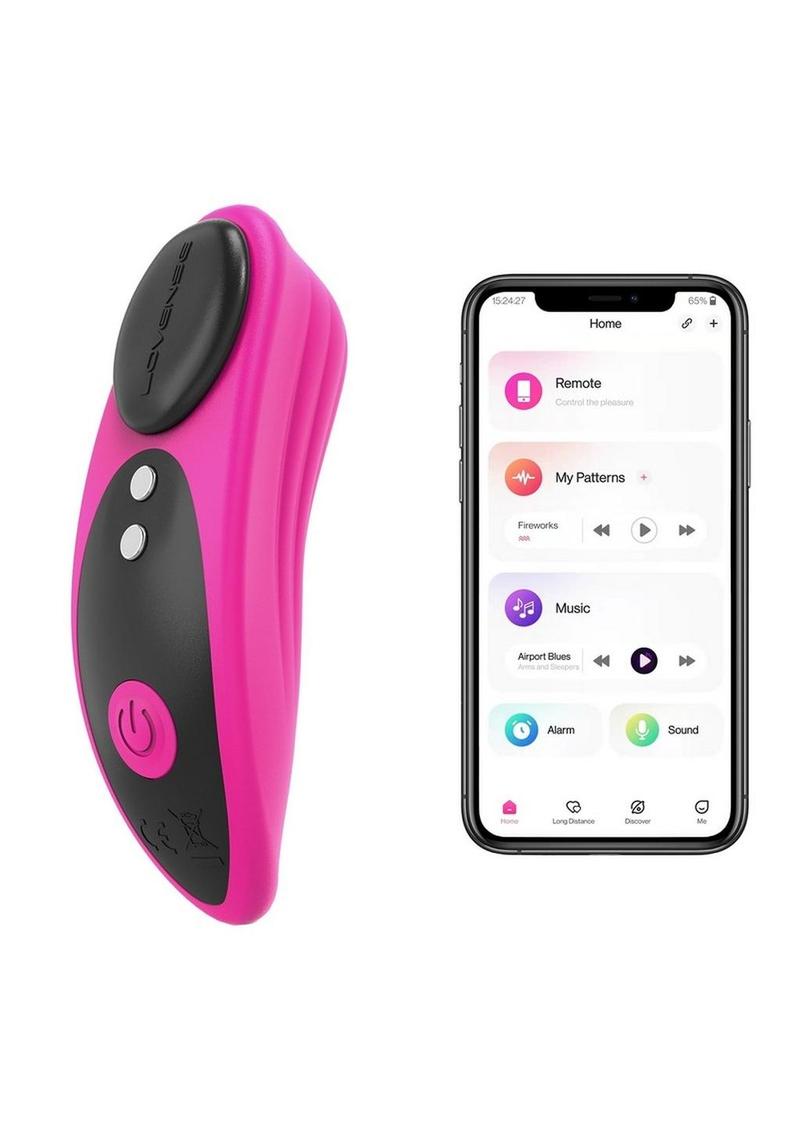 Lovense Ferri App Compatible Silicone Panty Vibrator - Pink/Black