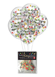 Happy F'n Birthday Confetti Balloons (5 per Pack) - Multicolor