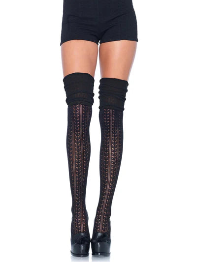 Serena Pointelle Knee Scrunch Socks