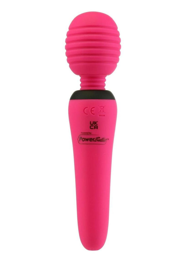 PalmPower Groove Mini Wand Rechargeable Silicone Massage Wand - Fuchsia