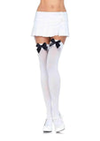 Leg Avenue Nylon Over The Knee with Bow - OS