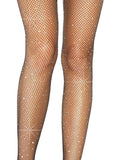 Leg Avenue Crystalized Fishnet Suspender Pantyhose - OS - Black