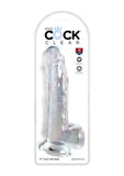 King Cock Clear Dildo with Balls 9in