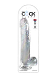 King Cock Clear Dildo with Balls 11in