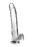 King Cock Clear Dildo with Balls 11in