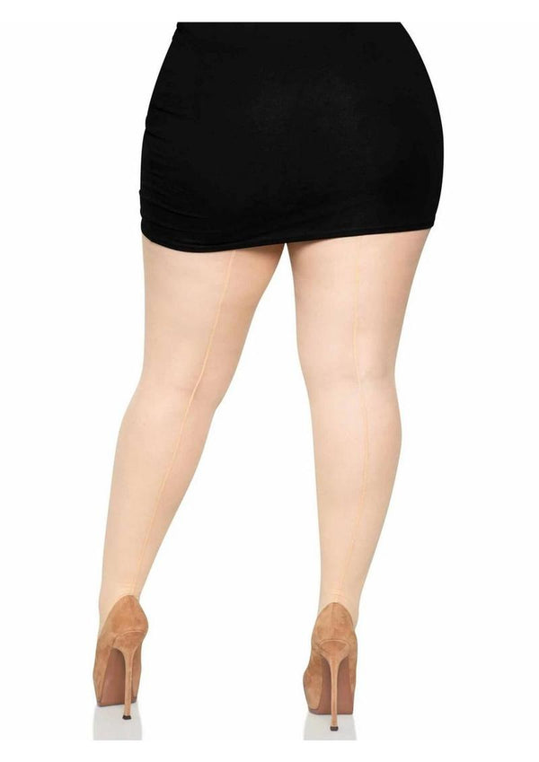 Leg Avenue Backseam Sheer Pantyhose - 1X/2X - Nude