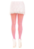 Leg Avenue Sweetheart Striped Net Tights with Keyhole and Mini Bow Detail  Pink
