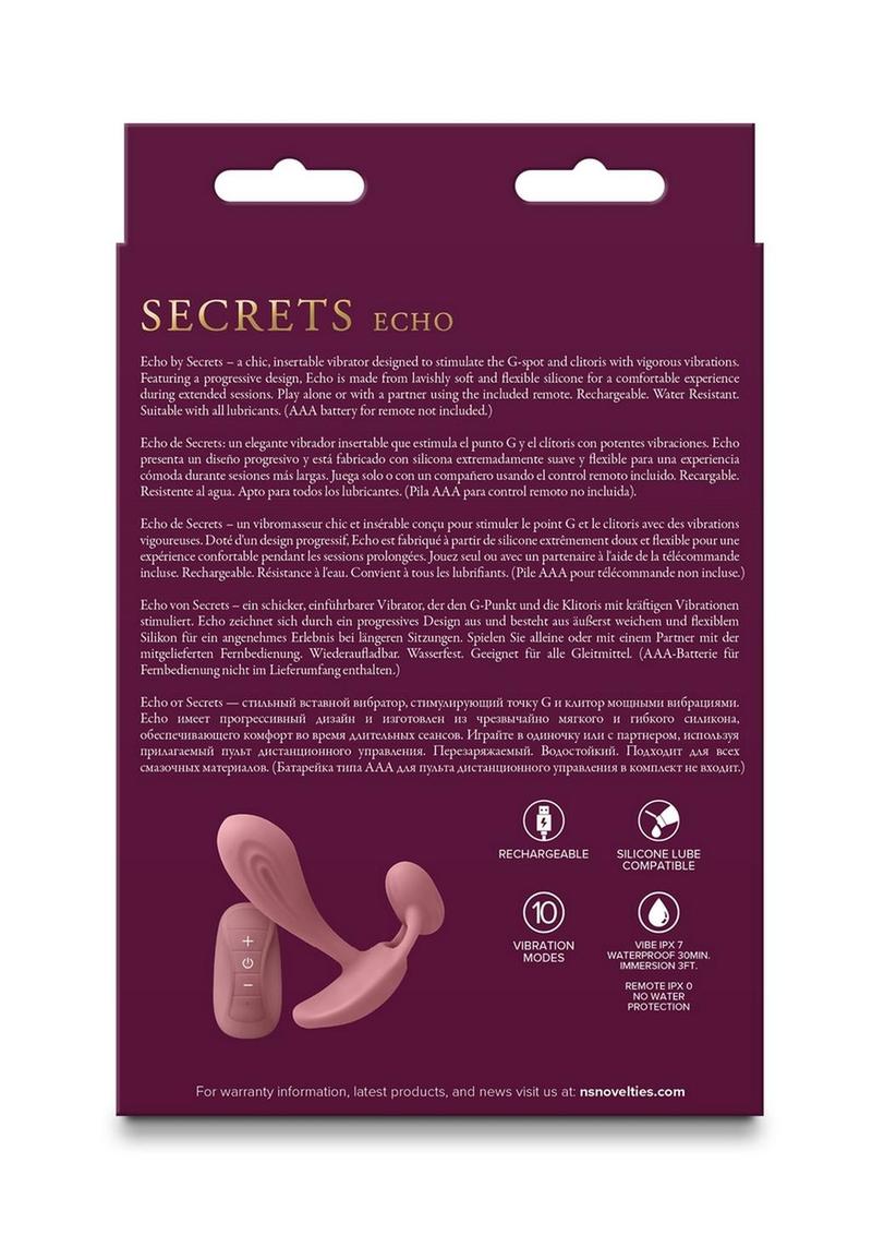Secrets Echo Rechargeable Silicone G-Spot Vibrator with Clitoral Stimu The Love Store Online Secrets Echo Rechargeable Silicone G-Spot Vibrator with Clitoral Stimu The Love Store Online