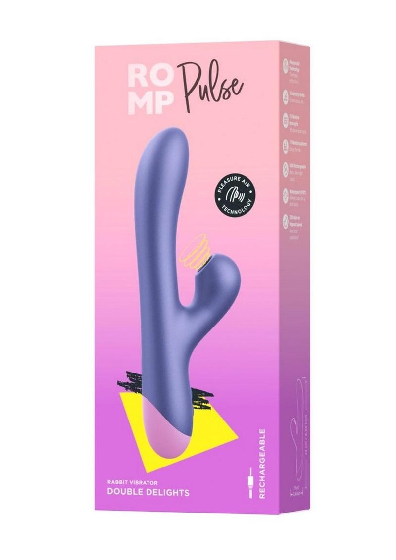 Romp Pulse Rechargeable Silicone Rabbit Vibrator with Pleasure Air - P The Love Store Online Romp Pulse Rechargeable Silicone Rabbit Vibrator with Pleasure Air - P The Love Store Online