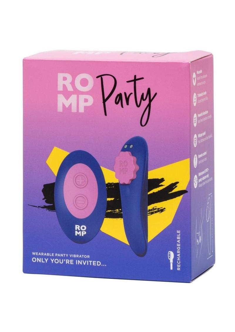 Romp Party Rechargeable Silicone Clitoral Vibrator with Remote - Blue/ The Love Store Online Romp Party Rechargeable Silicone Clitoral Vibrator with Remote - Blue/ The Love Store Online