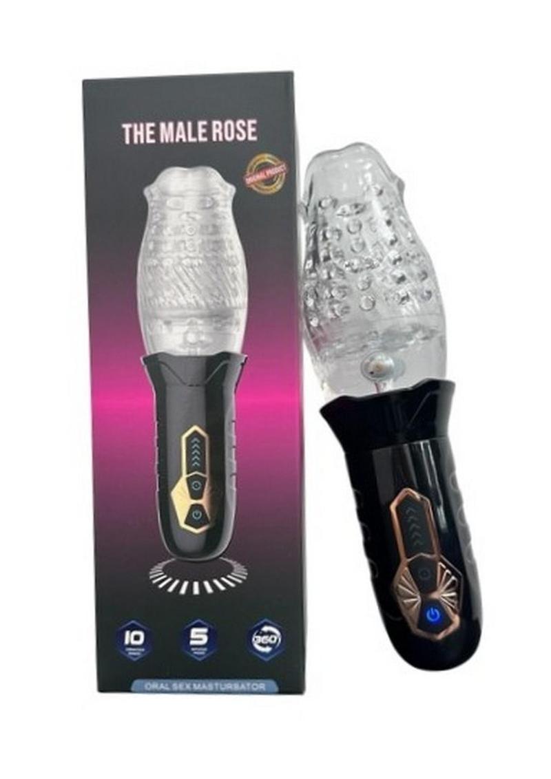The Male Rose Rechargeable Rotating Masturbator - Black/Clear The Love Store Online The Male Rose Rechargeable Rotating Masturbator - Black/Clear The Love Store Online