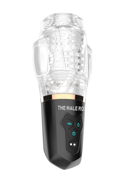The Male Rose 2 Rechargeable Sucking Masturbator - Black/Clear  The Love  Store Online