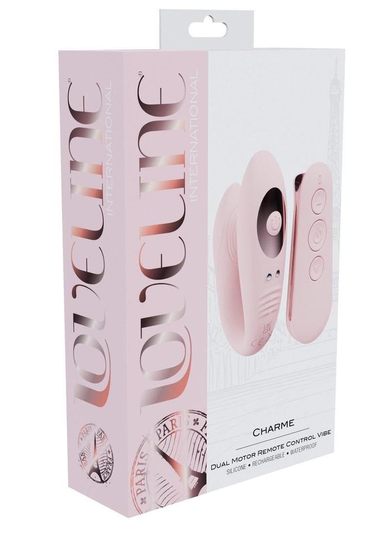 Loveline Charme Dual Motor Silicone Rechargeable Vibrator with Remote The Love Store Online Loveline Charme Dual Motor Silicone Rechargeable Vibrator with Remote The Love Store Online