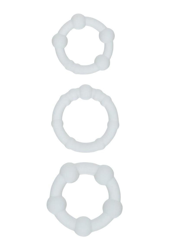 Alpha Liquid Silicone Beaded Rings Set - Clear