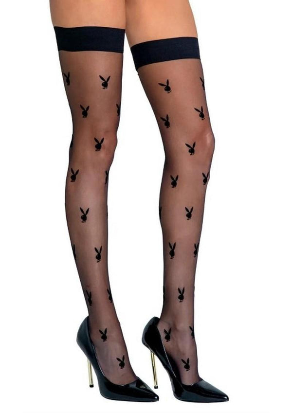 Playboy Bunny Noir Stockings - Black
