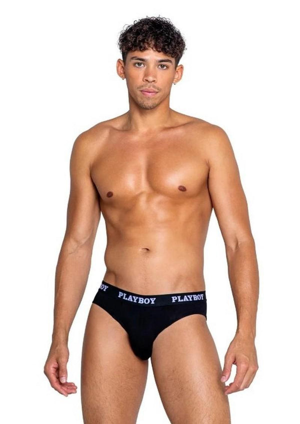Playboys Mens Modal Gym Brief - Black/White