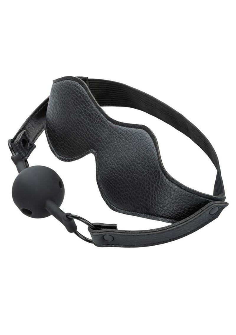Nocturnal Collection Eye Mask & Breathable Ball Gag - Black