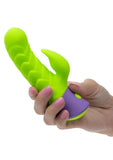 Rave Dragon G Rechargeable Silicone Dual Vibrator - Green/Purple