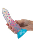 Glow Stick Party Silicone Glow-In-The-Dark Dildo with Suction - Blue