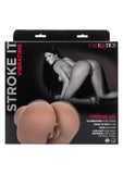 Stroke It Vibrating Twerking Rechargeable BBL Masturbator - Pussy & Ass - Chocolate