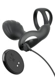 Anal Fantasy Elite Ass-Gasm Gyro-Milk Pro Cock Ring with Butt Plug and Remote Control - Black