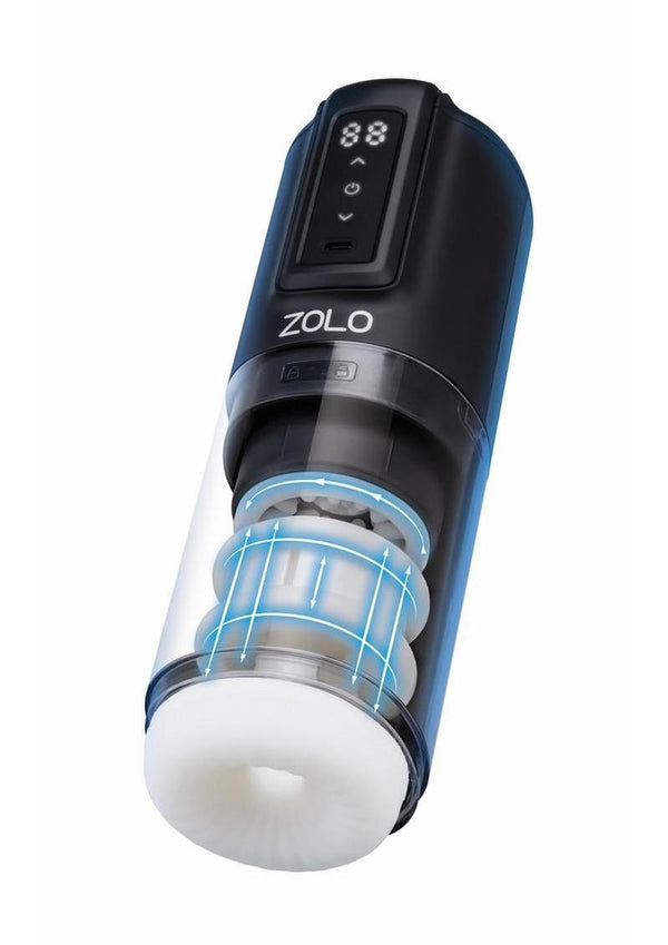 Zolo Hawk Tuah Ultimate BJ Thrusting Rechargeable Masturbator - Black/Clear