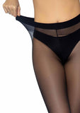 Leg Avenue Opaque Sheer To Waist Tights With Cotton Crotch - O/S
