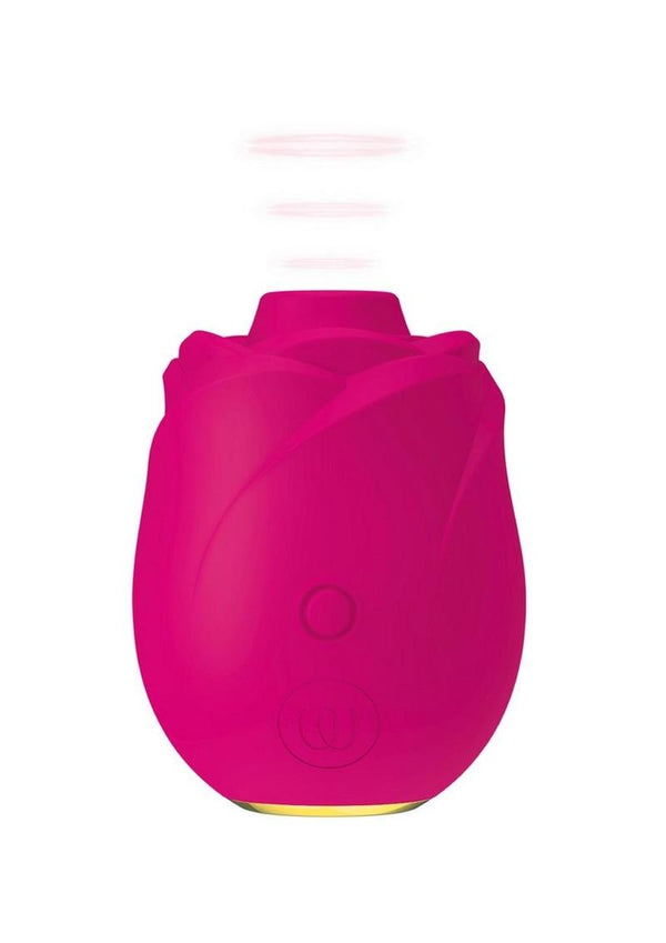 Womanizer Rose Rechargeable Silicone Air Pulse Clitoral Vibrator - Pink/Gold