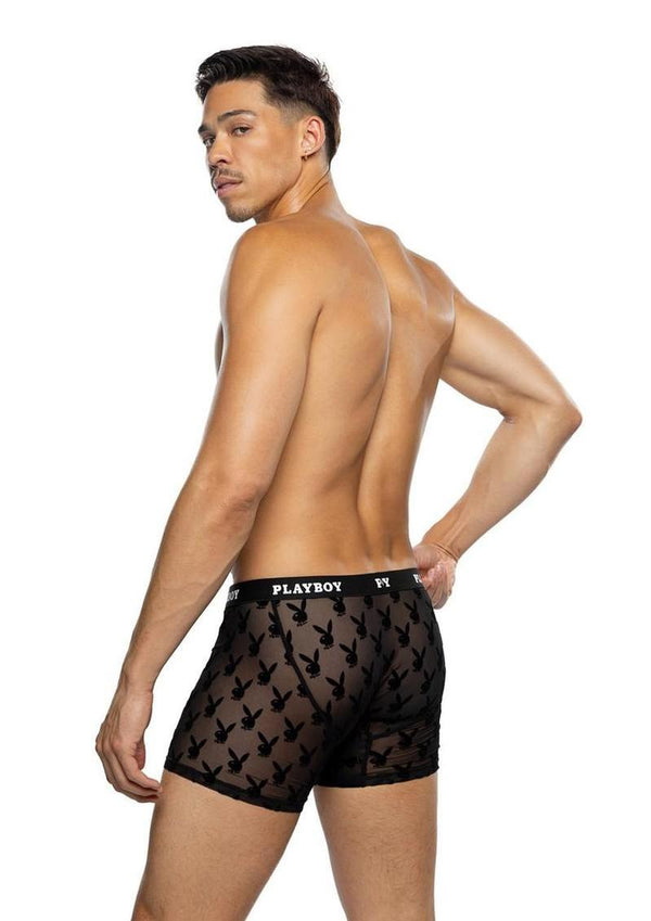 Playboy Men's Burnout Bunny Boxer Briefs