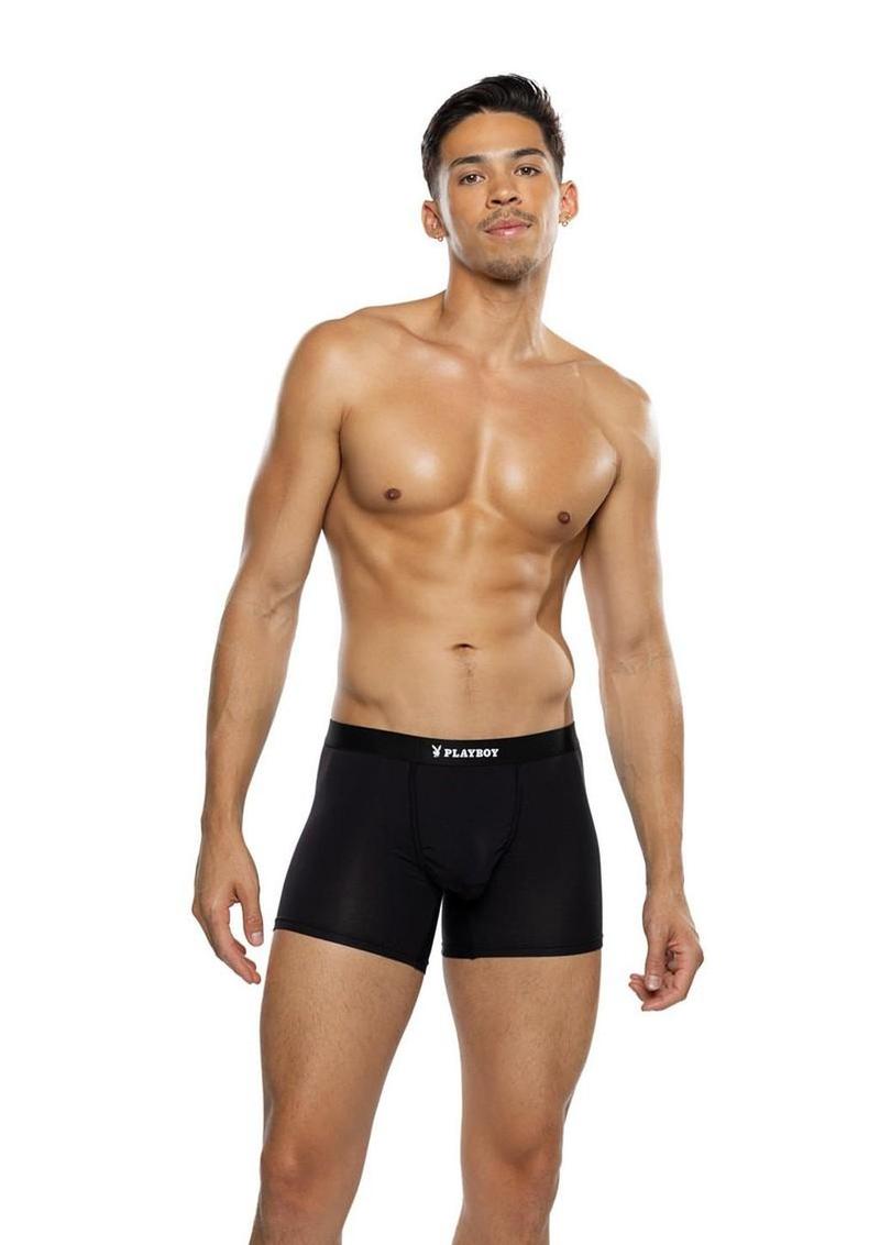 Playboy Men's Boxer Briefs - Black