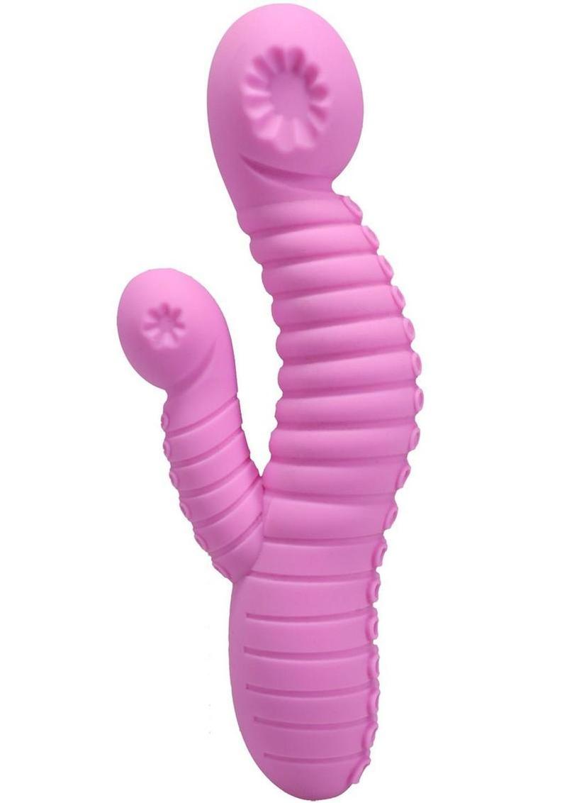 Polynesian Pleasures Into The C Seapuss Rechargeable Silicone Rabbit Vibrator with Clitoral Stimulator - Purple