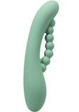 Polynesian Pleasures Into The C Kakui Me Rechargeable Silicone Vibrator with Clitoral Stimulator - Green