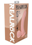 RealRock Rechargeable Silicone Dual Layered Vibrating Curved Dildo with Weighted Balls 6in